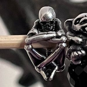 Authentic Trollbeads marked LAA skeleton spirit bead